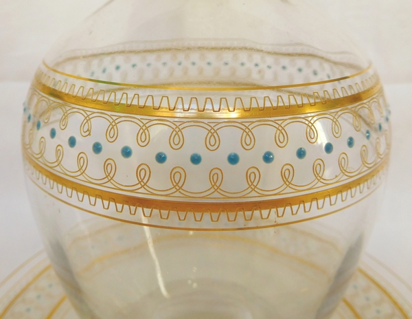 Baccarat crystal orientalist style wine decanter, late 19th century circa 1890